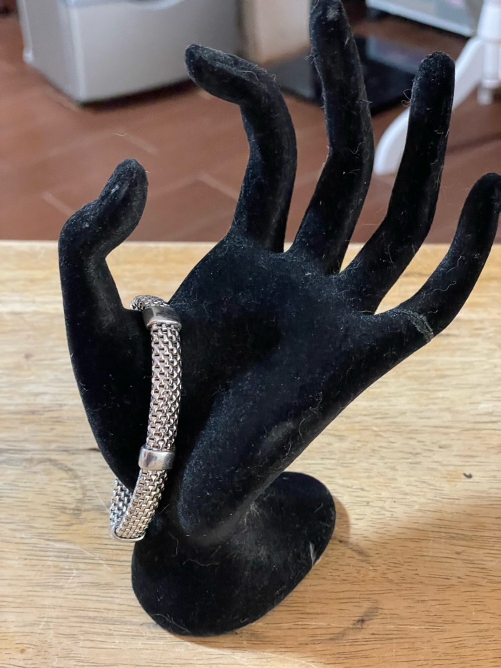 Dyadema Italy Sterling Silver stretch bracelet five station chain mesh 6.25 inch - Picture 8 of 15